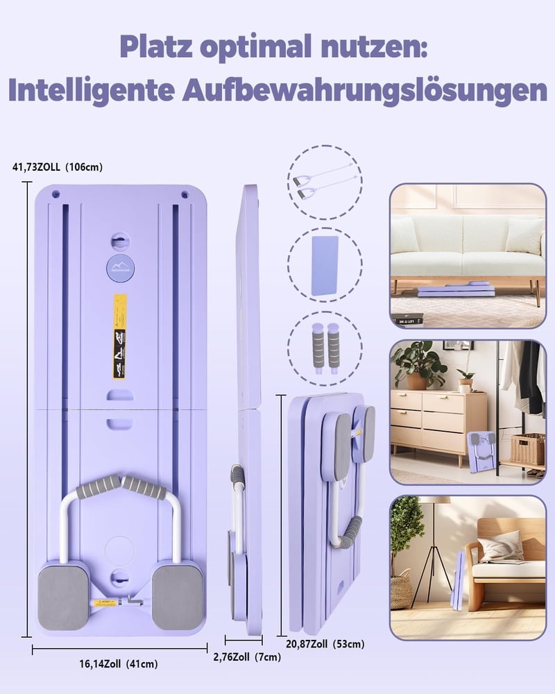 AMAZINGHOME Pilates Board Automatikus Visszapattanással - Összecsukható Tornaszőnyeg Térdfedéssel