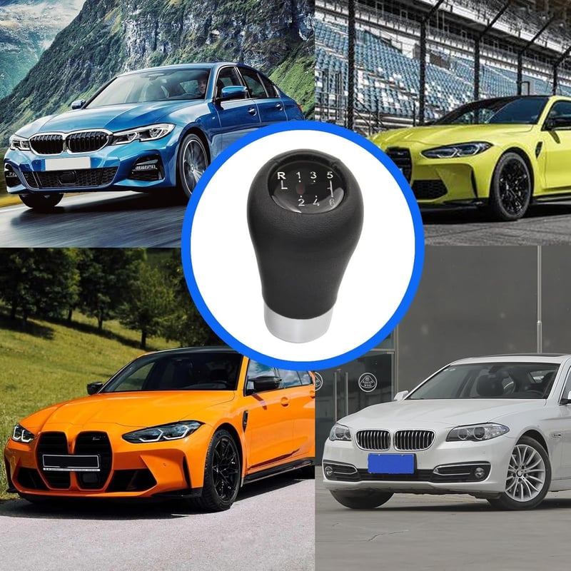 Amazleer 6 Sebességes Váltógomb – Fekete, Univerzális BMW-hez (1, 3, 5, 6 Sorozat, X1, X3, X5, E60–E84)