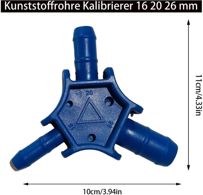 Amazleer Prémium Csővágó Készlet PVC és Többrétegű Kompozit Csövekhez 42 mm-ig, 16-20-26 mm Kalibrátorokkal, Fekete