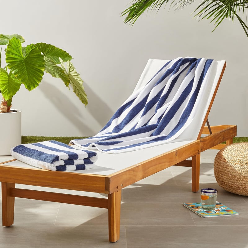 Amazon Basics 100% bavlnená plážová osuška a osuška k bazénu, 76 x 152 cm, 2 ks, froté materiál