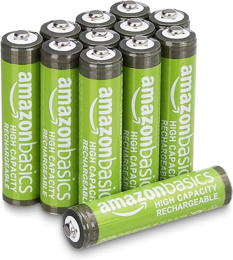 Amazon Basics 12 buc. acumulatori reîncărcabili AAA NiMH, 850 mAh, 1,2V, preîncărcați, capacitate mare, reîncărcabili de 500 de ori