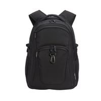 Amazon Basics 15,6-palcový vodoodolný batoh na notebook s hrudným popruhom a úchytom na batožinu na cesty, do školy a do kancelárie – čierny 1