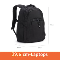 Amazon Basics 15,6-palcový vodoodolný batoh na notebook s hrudným popruhom a úchytom na batožinu na cesty, do školy a do kancelárie – čierny 4