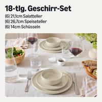 Amazon Basics 18-dielna súprava glazovaného kameninového riadu pre 6 osôb, vhodná do umývačky riadu, farba slonová kosť 2