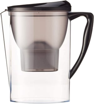 Amazon Basics vrč za filtriranje vode 2,3 L, bez BPA, crni + filtarski uložak - crni