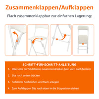 Amazon Basics skladacia stolička s opierkou na nohy, 2 kusy, nosnosť 300 lb, výška 24 palcov, biela 4
