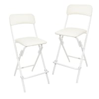 Amazon Basics skladacia stolička s opierkou na nohy, 2 kusy, nosnosť 300 lb, výška 24 palcov, biela 1