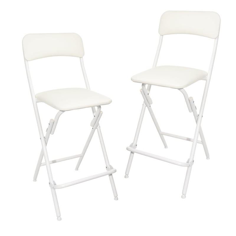 Amazon Basics skladacia stolička s opierkou na nohy, 2 kusy, nosnosť 300 lb, výška 24 palcov, biela