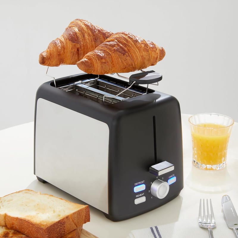 Amazon Basics 2 szeletes kenyérpirító 7 fokozatú pirítással, 800W, fekete