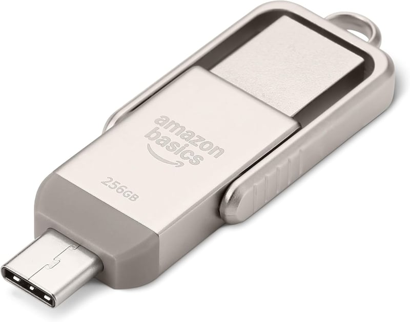 Amazon Basics 256GB USB-C és USB-A Dual Port Pendrive Champagne Silver - 256 GB