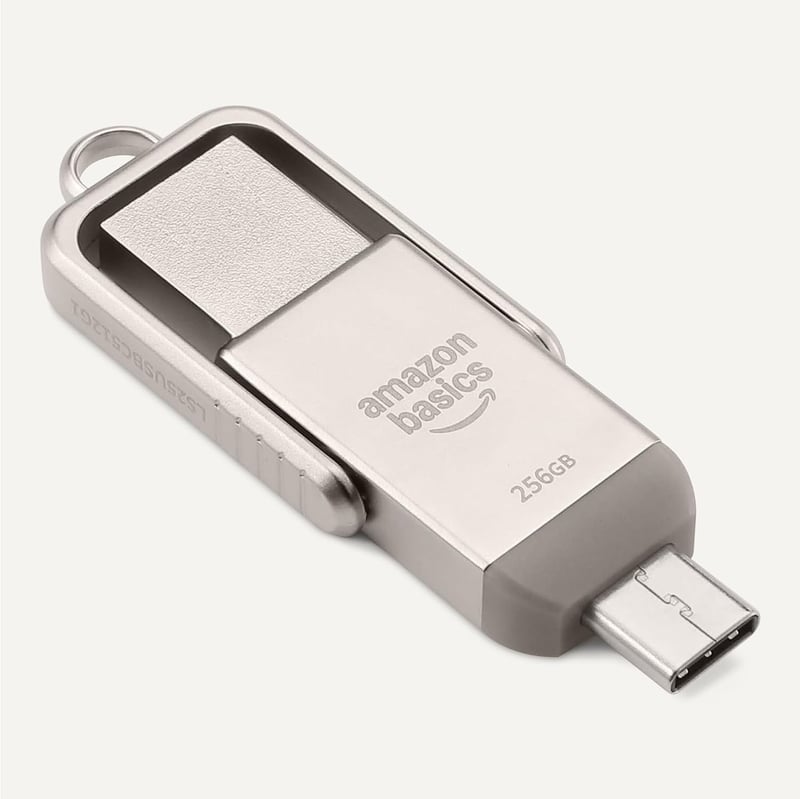 Amazon Basics 256GB USB-C és USB-A Dual Port Pendrive Champagne Silver - 256 GB