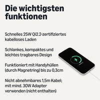 Bezdrôtová nabíjacia podložka Amazon Basics 25W Qi2.2 MagSafe, kompatibilná s iPhone 17/16/15/14/13/12 a Android, 1,5 m kábel, biela 2