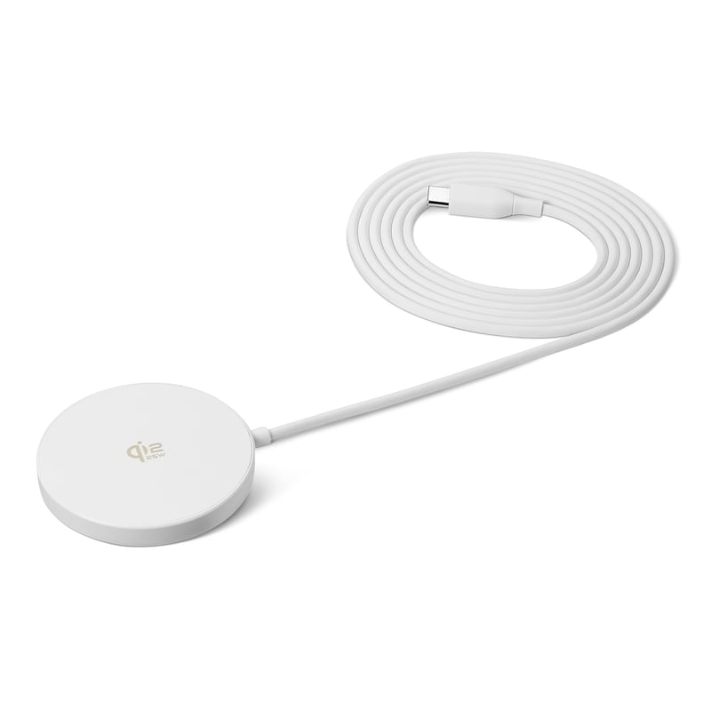 Bezdrôtová nabíjacia podložka Amazon Basics 25W Qi2.2 MagSafe, kompatibilná s iPhone 17/16/15/14/13/12 a Android, 1,5 m kábel, biela