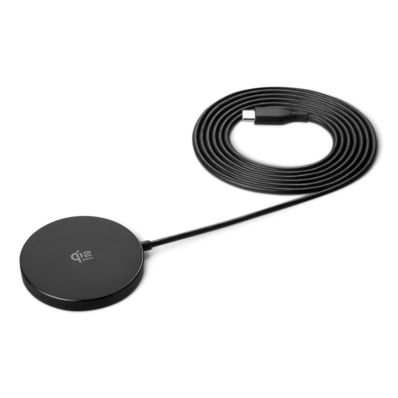 Încărcător wireless magnetic Amazon Basics 25W Qi2.2 MagSafe, pentru iPhone 17/16/15/14/13/12, smartphone-uri Android și Google, cablu de 1,5 m, negru