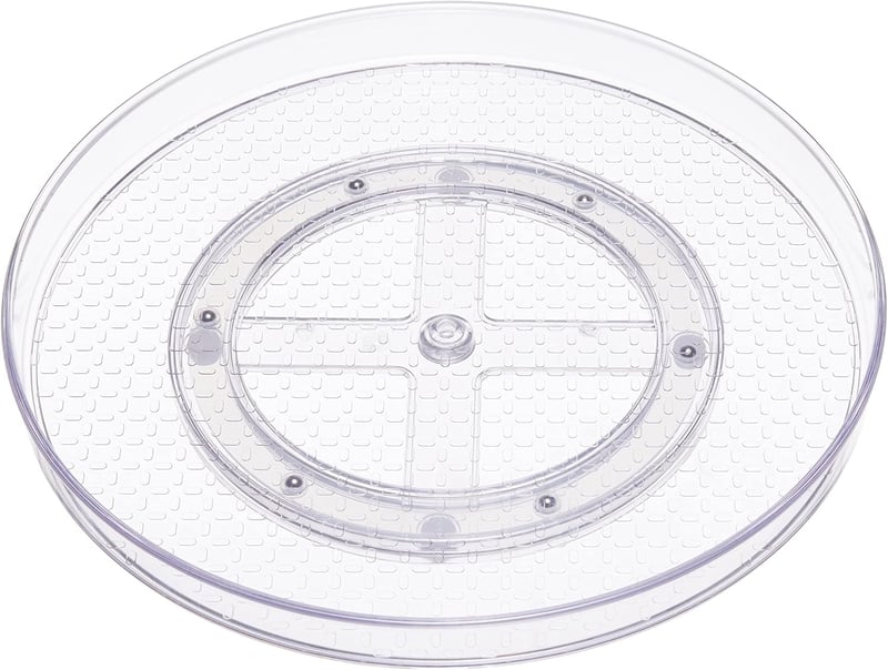 Amazon Basics 2x Forgó Tárológép Átlátszó 30cm Forgatható Szervezőtálca - Durchmesser: 30,5 cm; 2 Stück