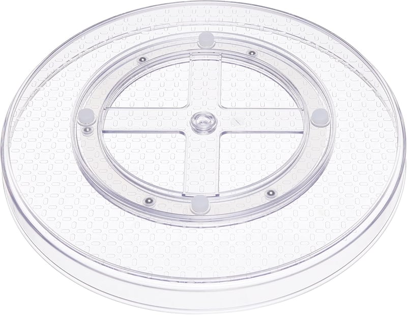 Amazon Basics 2x Forgó Tárológép Átlátszó 30cm Forgatható Szervezőtálca - Durchmesser: 30,5 cm; 2 Stück
