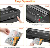 Amazon Basics 3 az 1-ben A4 Laminálógép Vágó, Lyukasztó és Sarokkerekítő Funkcióval - A4, Single, New Collection 4