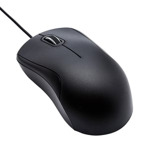 Mouse cu fir Amazon Basics cu 3 butoane, USB - Silențios, Negru - Dimensiune standard
