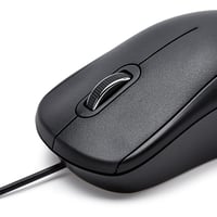 Mouse cu fir Amazon Basics cu 3 butoane, USB - Silențios, Negru - Dimensiune standard 4