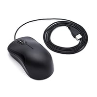 Mouse cu fir Amazon Basics cu 3 butoane, USB - Silențios, Negru - Dimensiune standard 5