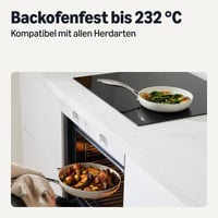 Set de 3 tigăi antiaderente din ceramică Amazon Basics, compatibile cu toate plitele, lavabile în mașina de spălat vase, gri in 3