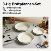 Amazon Basics 3 részes kerámia tapadásmentes serpenyő készlet, minden tűzhelyhez, mosogatógépben mosható, elefántcsont színű 2