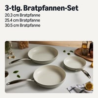Set de 3 tigăi antiaderente din ceramică Amazon Basics, compatibile cu toate plitele, lavabile în mașina de spălat vase, gri in 2