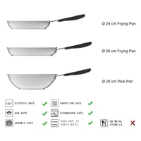 3-dielna súprava nepriľnavých panvíc a wok panvice Amazon Basics, nehrdzavejúca oceľ — Mierne opotrebovanie na panvici (stav: pozri 2. obrázok) 7