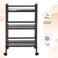 Amazon Basics 3-poschodový čierny kovový servírovací vozík, kuchynský regál 2