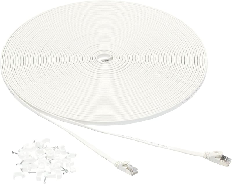 Amazon Basics 30,5m fehér CAT7 Gigabit Ethernet hálózati kábel RJ45 - 30,5 m