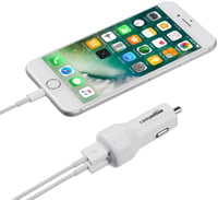 Încărcător auto USB Amazon Basics 30W, 1 cablu USB-C (18W) cu funcție Power Delivery și port USB-A (12W) - negru 2