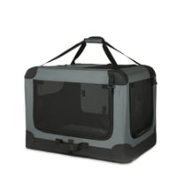 Amazon Basics skladacia cestovná prepravka so 4 dverami pre mačky, psy a iné domáce zvieratá, sivá, S, 66 x 46 x 46 cm 1