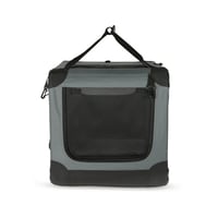 Amazon Basics skladacia cestovná prepravka so 4 dverami pre mačky, psy a iné domáce zvieratá, sivá, S, 66 x 46 x 46 cm 5