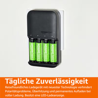 Amazon Basics 4 ks nabíjacích batérií AA NiMH s nabíjačkou, s EU zástrčkou, čierne 7