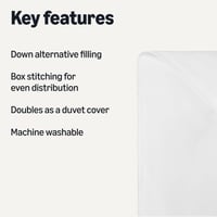 Amazon Basics 4 Évszakos Paplan 300 GSM Hipoallergén Alternatív Pehelytöltettel 220x240 cm Fehér 2