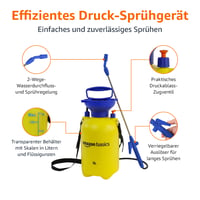 Amazon Basics 5 literes nyomáspermetező rögzíthető kioldó mechanizmussal, kerti növényvédő szórópalack 2