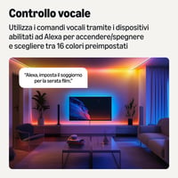 Inteligentný LED pásik Amazon Basics 5 m RGBW, Wi-Fi 2,4 GHz, kompatibilný s Alexa, viacfarebné osvetlenie 3