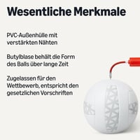 Volejbalová lopta Amazon Basics veľkosti 5 s pumpou, tréningová lopta na vnútorné aj vonkajšie použitie, povrch s textúrou kože z PVC, zosilnené švy, duša z butylovej gumy, biela 2