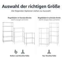 Amazon Basics 5 szintes állítható magasságú tárolóállvány, 453 kg teherbírás, krómozott, 36 x 91 x 183 cm 5
