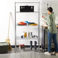 Amazon Basics 5 szintes állítható magasságú tárolóállvány, 453 kg teherbírás, krómozott, 36 x 91 x 183 cm 2