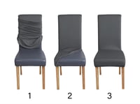 Amazon Basics 6 darabos nyújtható étkezőszék huzat szett sötétszürke - 6 Stück, Darkgray, solid 6