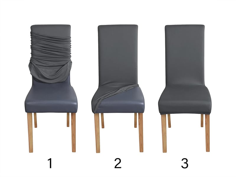 Amazon Basics 6 darabos nyújtható étkezőszék huzat szett sötétszürke - 6 Stück, Darkgray, solid