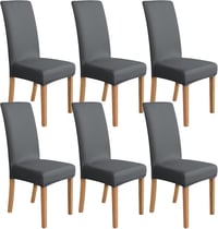 Amazon Basics 6 darabos nyújtható étkezőszék huzat szett sötétszürke - 6 Stück, Darkgray, solid 1