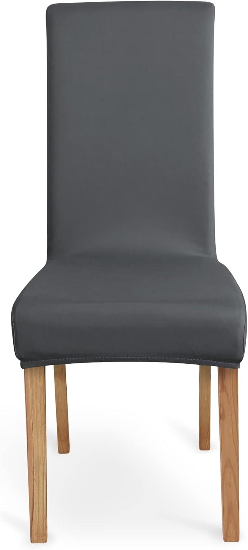 Amazon Basics 6 darabos nyújtható étkezőszék huzat szett sötétszürke - 6 Stück, Darkgray, solid