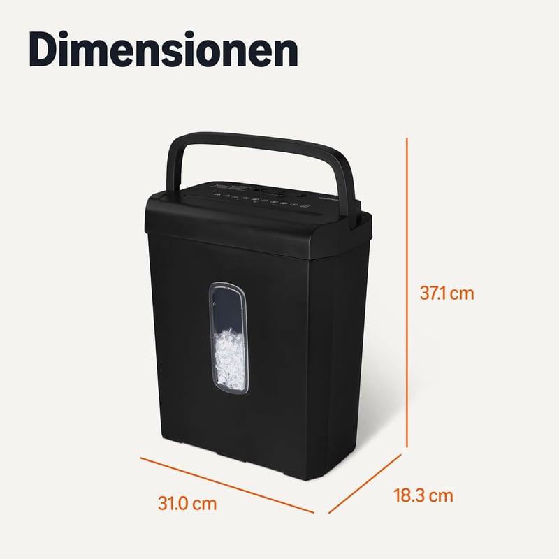Amazon Basics 6 lapos keresztvágó papírmegsemmisítő hitelkártyával 14L fekete