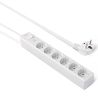 Prelungitor Amazon Basics cu 6 prize, Protecție la supratensiune, Siguranță pentru copii, Cablu 1,4 m, 600J, Alb 1