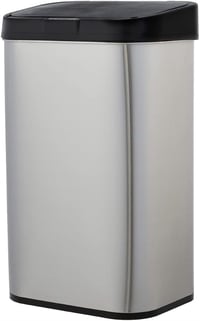 Amazon Basics 60L rozsdamentes acél szenzoros szemetes, fekete-ezüst - 60-Liter, Rectangular 1