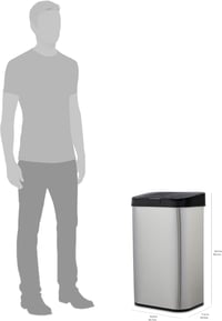 Amazon Basics 60L rozsdamentes acél szenzoros szemetes, fekete-ezüst - 60-Liter, Rectangular 8
