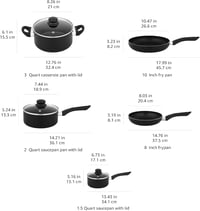Amazon Basics 8 részes tapadásmentes edénykészlet fekete - 8-Piece, Non Stick 4