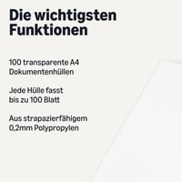 Amazon Basics Priehľadné zakladače A4, 0,2 mm – 100 ks 2
